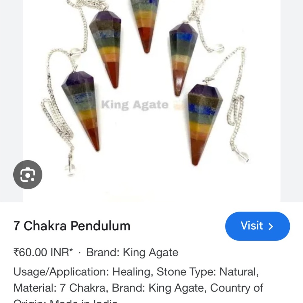 Multicolor Chakra Pendulum Necklace